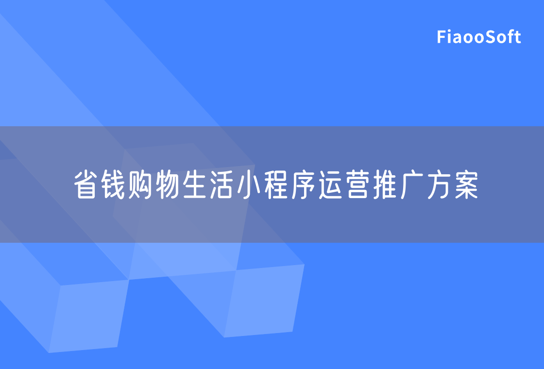 省钱购物生活小程序运营推广方案